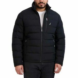 Nautica Men's Quilted Stretch Puffer Jacket - Black